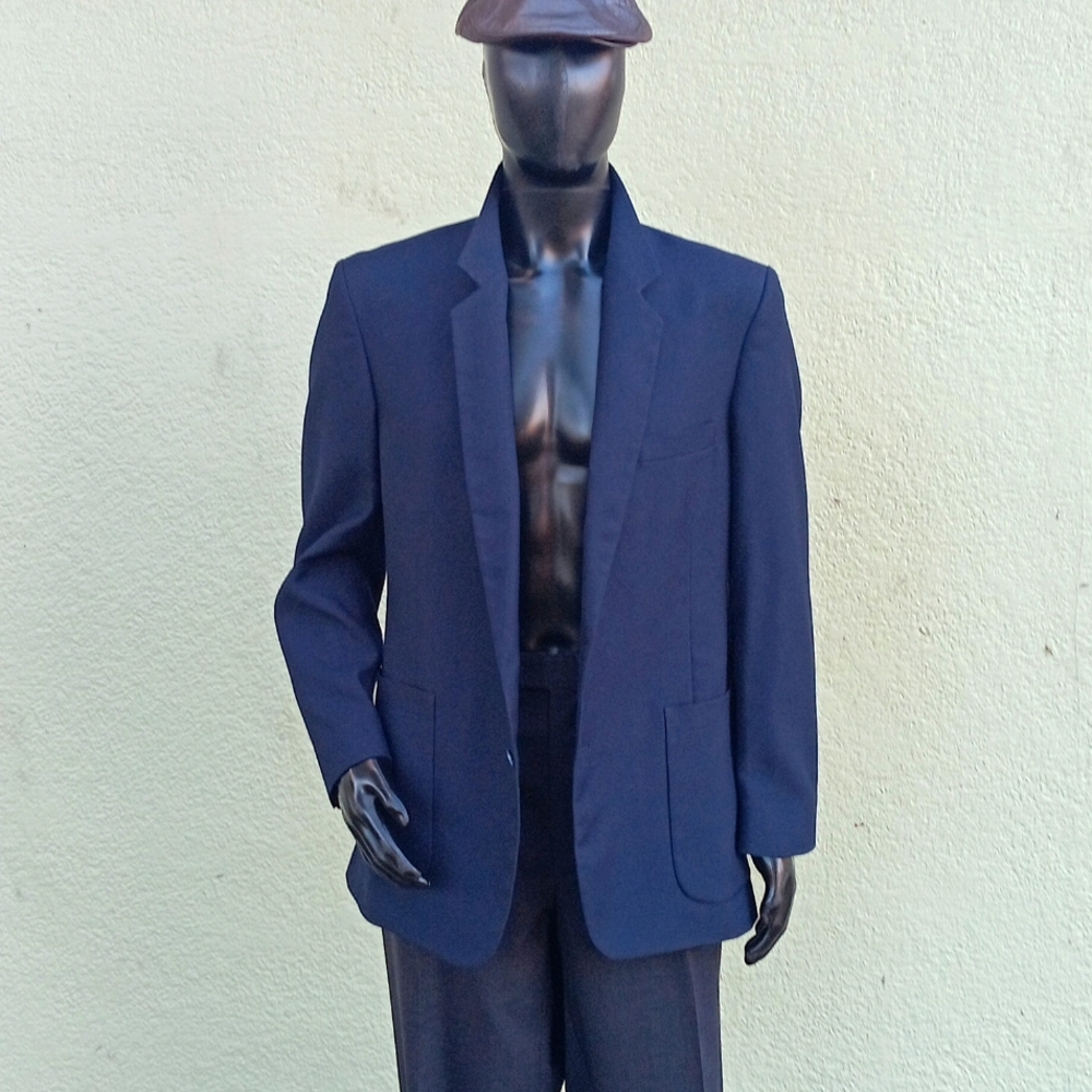 Gentry Men's Vintage Navy Blue (2) Button Luxury Blazer